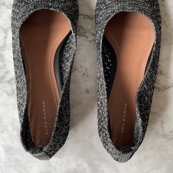ZARA | Metallic knit pointed flats - Picture 7 of 12